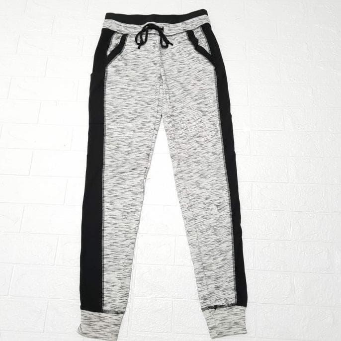 PREMIUM CELANA TRAINING JOGGER WANITA NO BOUNDARIES LIST - Abu list Merah, XXL