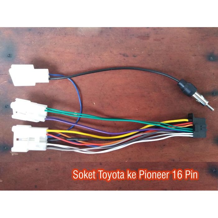 PREMIUM Soket PNP Toyota ke Tape Mobil Pioneer 16 Pin