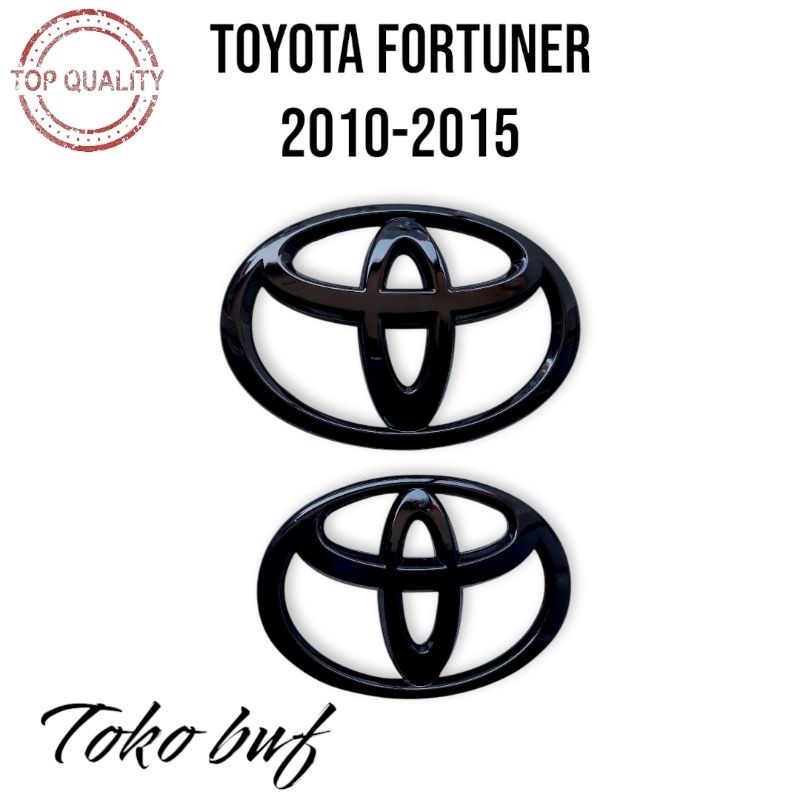 EMBLEM LOGO TOYOTA FORTUNER VNT 2010-2015 HITAM BLACK GLOSSY DOFF DEPAN BELAKANG