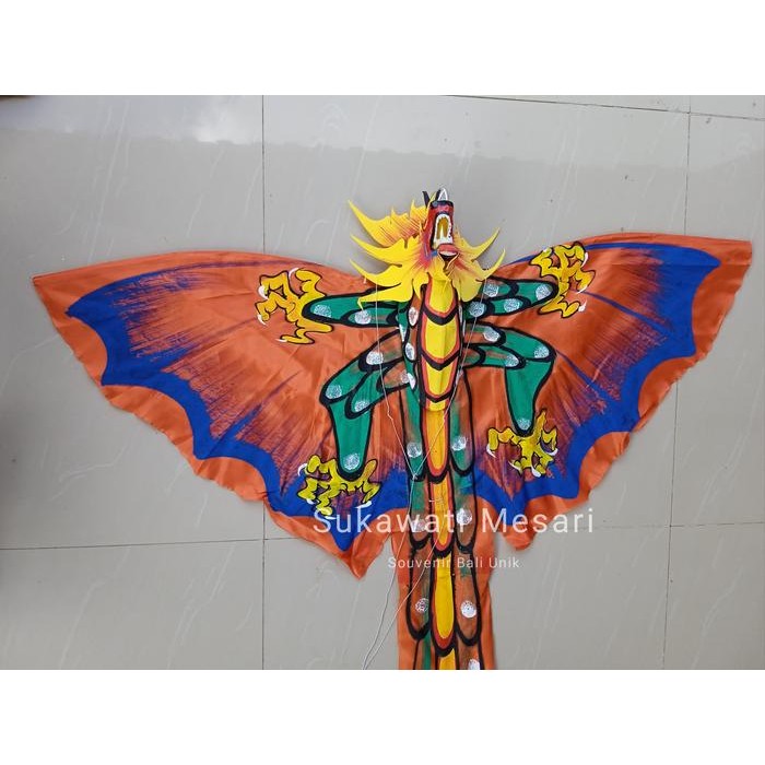 RedArtos Layangan Karakter Naga Lukis Ekor Panjang Dekorasi Mainan Anak Khas Bali Murah