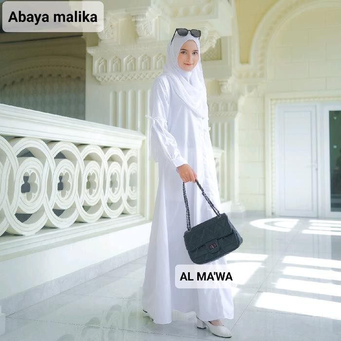 ABAYA PUTIH TOYOBO MANASIK HAJI UMROH KERJA MLIKA Polos Gamis Muslim Wanita Hitam