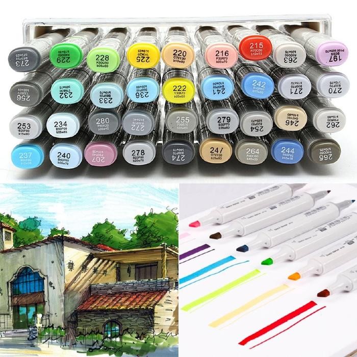 

36 Pcs Spidol Marker Ujung Kembar Aneka Warna