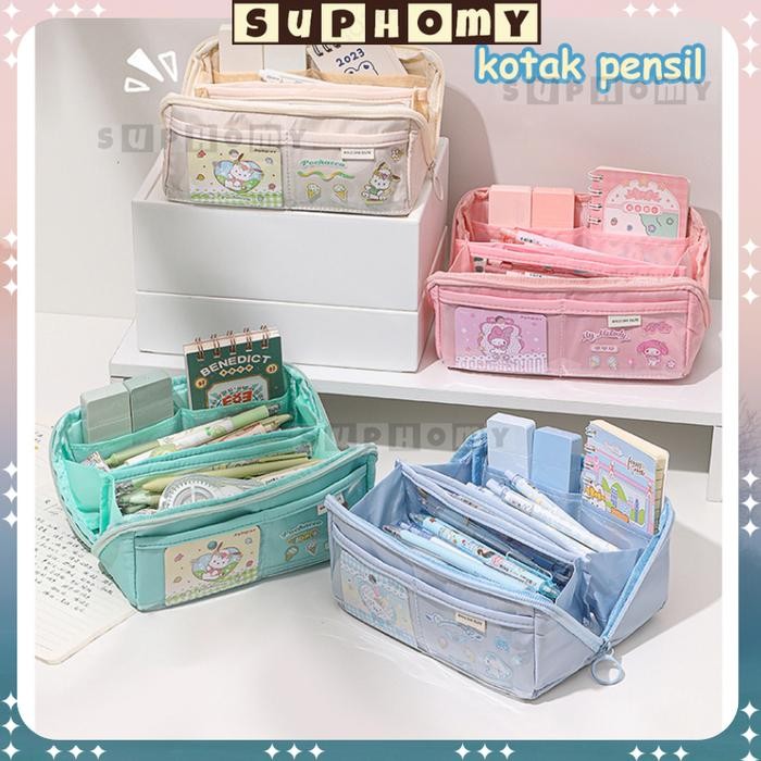 

Ready JT Tempat alat tulis kotak pensil aesthetic Tas PenaTempat Pencil Tas Pensil kapasitas besar