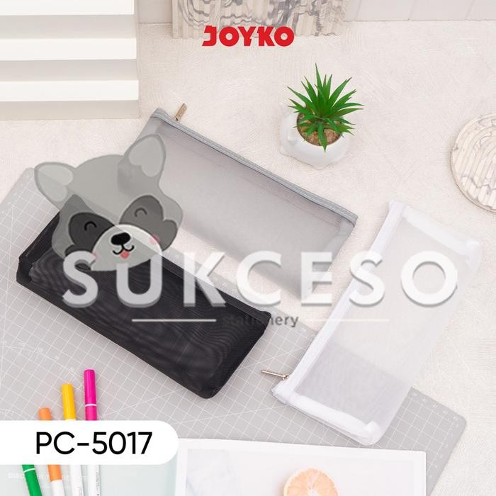

Ready JT Joyko Pencil Case PC-5017 Monochrome Metal Zipper / Kotak Tempat Pensil Jaring Murah