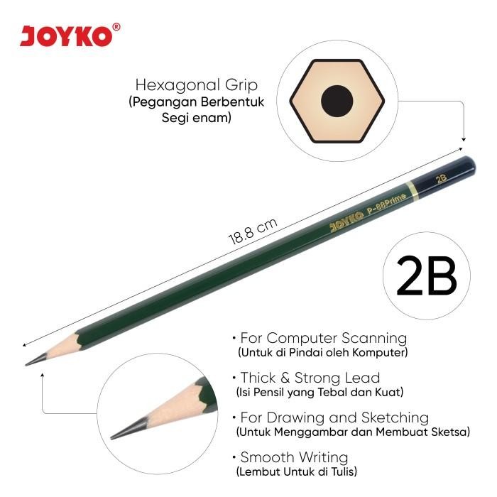 

Ready JT Pencil Pensil Joyko P-88 Prime 2B 1 Box 12 Pcs
