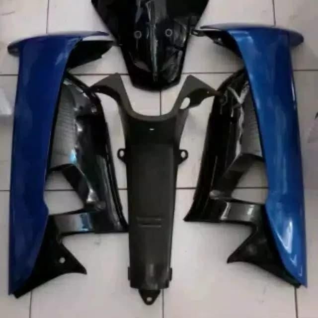 Cover Sayap Komplit Supra Fit New-X Hitam Biru Terbaru