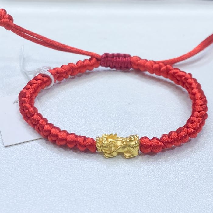 Gelang Tali Bunga Emas 999% 24Karat Pixiu Terbaru