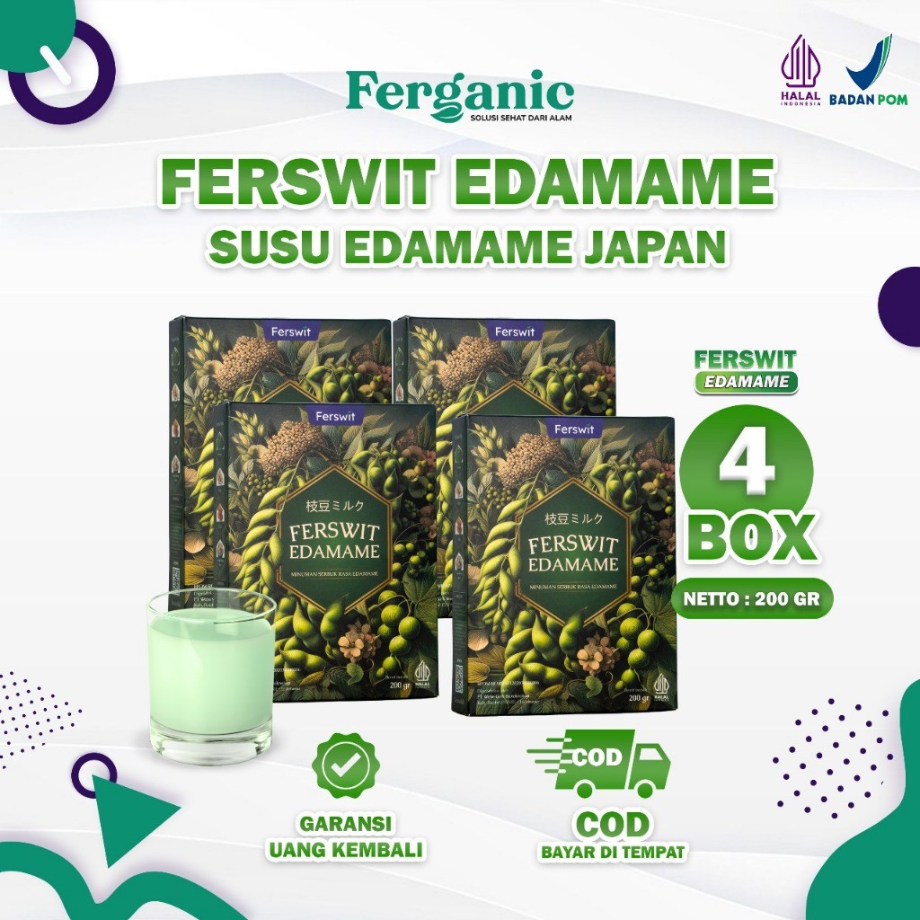 

Ferswit Susu Edamame Jepang Paket 4 Box Formulasi Khusus Asam Urat, Kolesterol, Nyeri Sendi & Tulang
