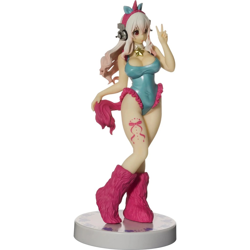 Furyu Super Sonico Figure 6.7 Inch Unicorn Blue Pearl Concept White Pearl Ver Figurine Swimsuit