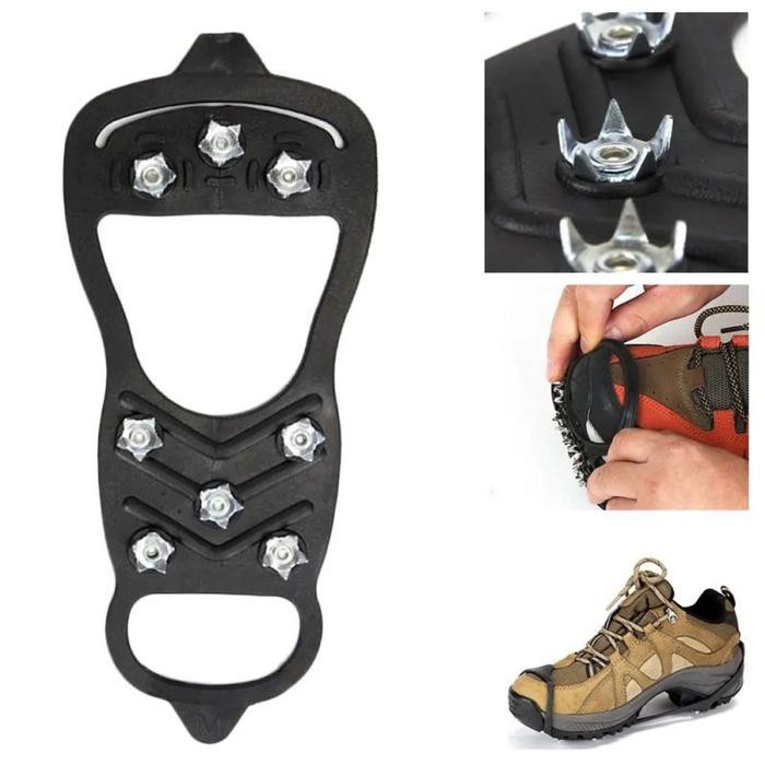 SALE 2PCS ALAS SEPATU MENDAKI ALAS SEPATU PAKU ANTI SLIP ALAS SEPATU SALJU AQS