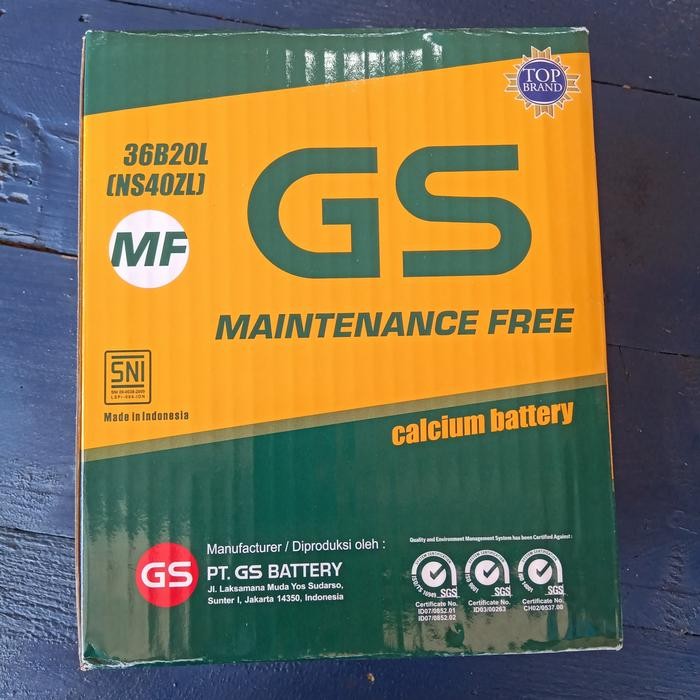 Aki Mobil /Genset/ Gs Astra Mf Ns40Zl/ 36B20L/ Gs Ns 40Zl/ Gs Ns 40 Zl