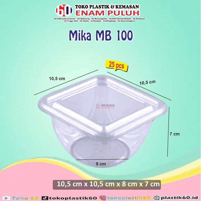 Mangkok Mika MB100 / 25 pcs / Cup Salad / mika buah kapasitas 100 ml
