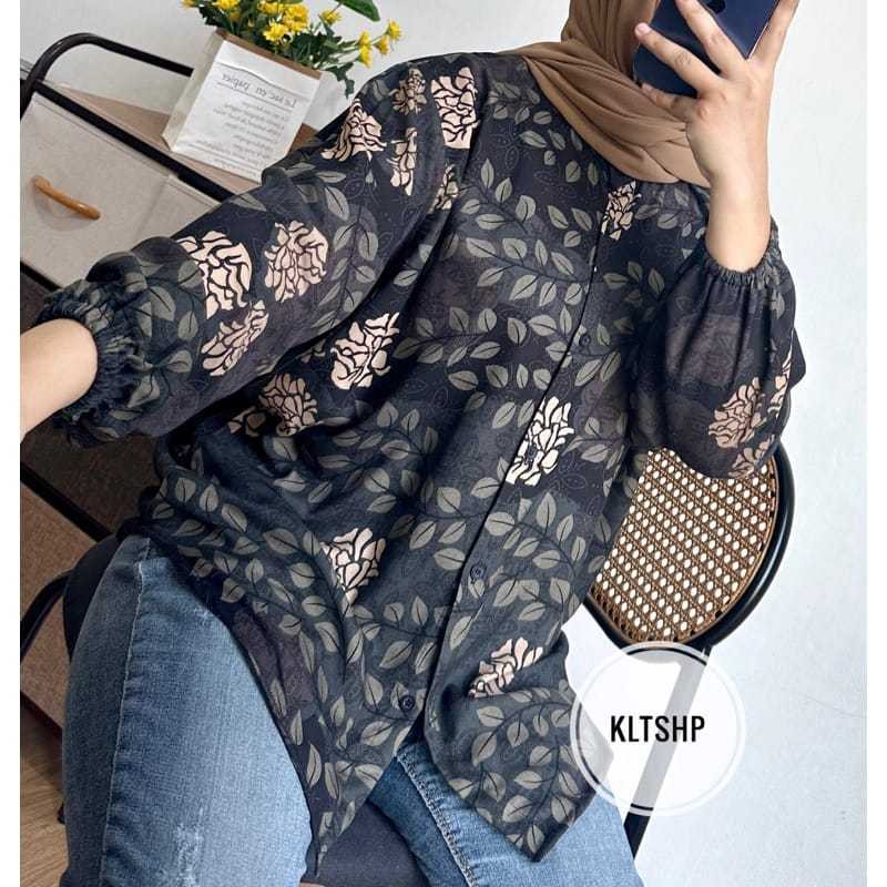 Pola Mewah Kemeja Rayon Wanita -Atasan Wanita Ld 110 -Kemeja Rayon Wanita Motig Salur -Kemeja Wanita