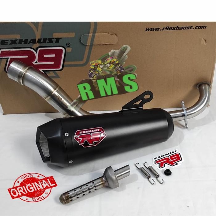 Knalpot R9 New Alpha Black Series Nmax Old Nmax New 2020 Aerox 155