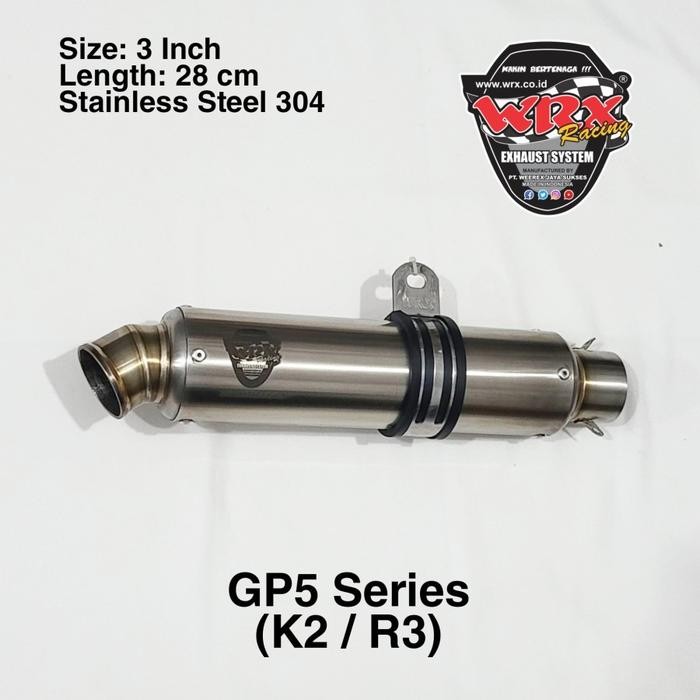 Knalpot Silincer WRX GP5 K2 SS 28cm 50mm 5m 55mm