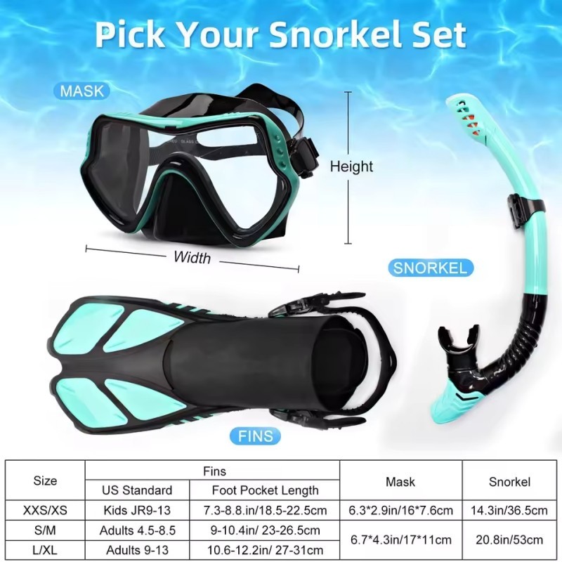 Snorkeling Scuba Diving Snorkeling Set Sirip Scuba/Kacamata Snorkeling/Snorkel Short Fins Snorkeling