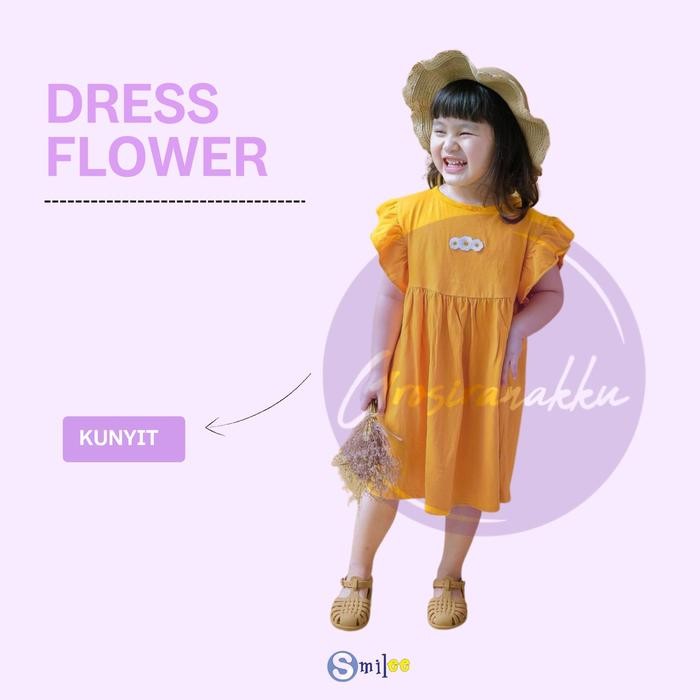 

Terlaris Dress Anak Smilee Flower Warna Kunyit Size 1-5 Tahun Perempuan