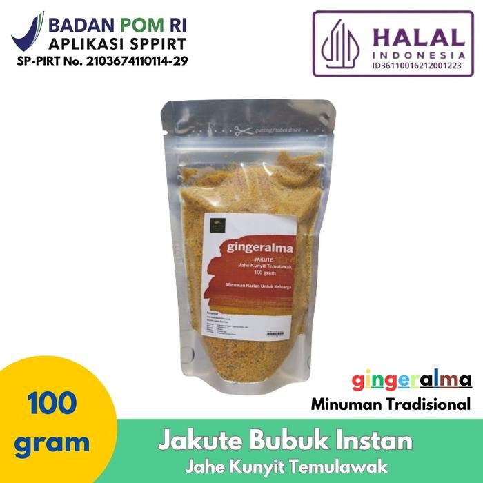 

Terlaris Jakute Bubuk Instan 100 Gram Gingeralma Jahe Kunyit Temulawak