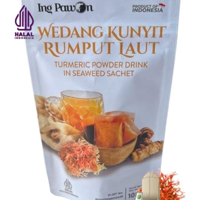 

Terlaris Wedang Kunyit Rumput Laut Ing Pawon 20 Gr, Isi 10 Saset , Tanpa Gula, Kemasan Rumput Laut
