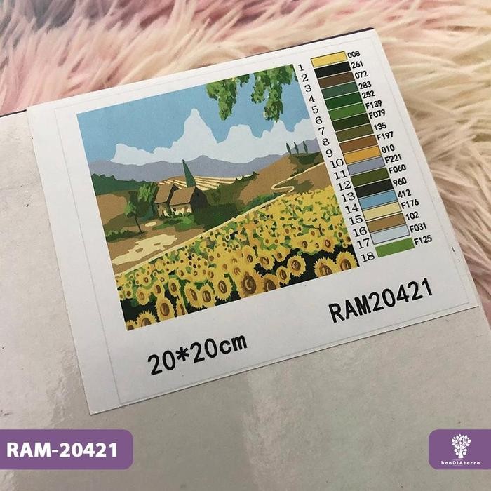 

Bandiaterra Paint by Number KIT / Painting by Number / Set Alat Lukis Praktis ukuran 20x20cm (varian