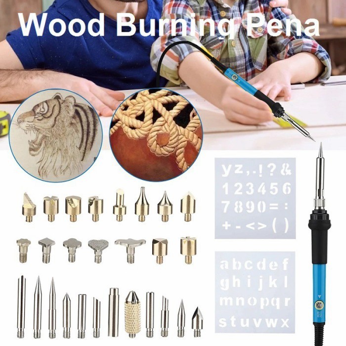 

28 In 1 Solder Alat Lukis Bakar Wood Burning Pen Pena Pyrography Set A