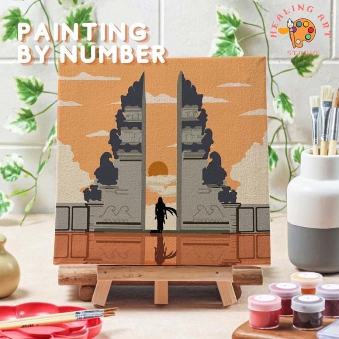 

Diy Painting by Number kit 20x20 cm lukisan beautiful bali alat lukis