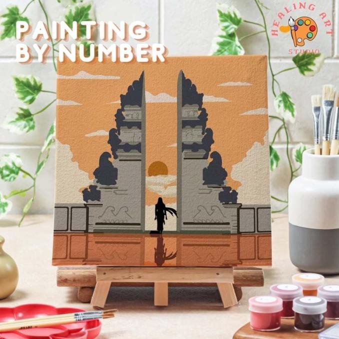 

Diy Painting By Number Kit 20X20 Cm Lukisan Beautiful Bali Alat Lukis