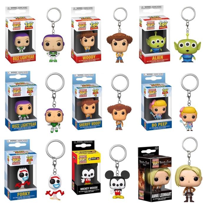 ASLI Funko POP Keychain (Disney, Toy Story, Buzz, Woody, Alien, Mickey)