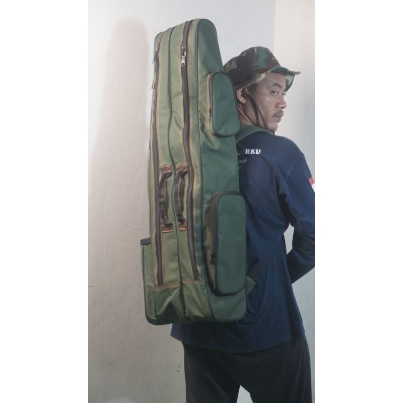 TAS PANCING ANTI-AIR 80CM DUA SLOT /DUA KAMAR BAHAN TEBAL DAN KUAT DARI KAIN TERPAL TRUK/PICK UP