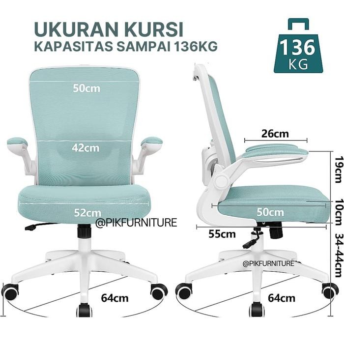 Kursi Kantor Bangku Ergonomis Office Chair Bangku Belajar Bangku Staff #Gratisongkir
