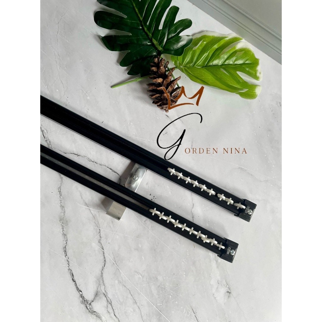 Set Tiang Rel Gorden Double Alumunium