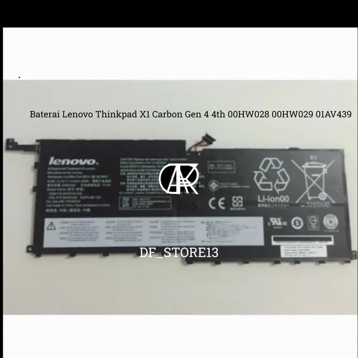 BATERAI LENOVO THINKPAD X1 YOGA CARBON 4 X1C YOGA 6 00HW028
