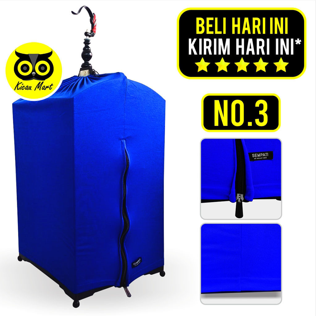 KICAU MART Kerodong Krodong Kotak Single Kaos PE Tebal ECO 1 Satu Sleting Resleting Kelambu Kain