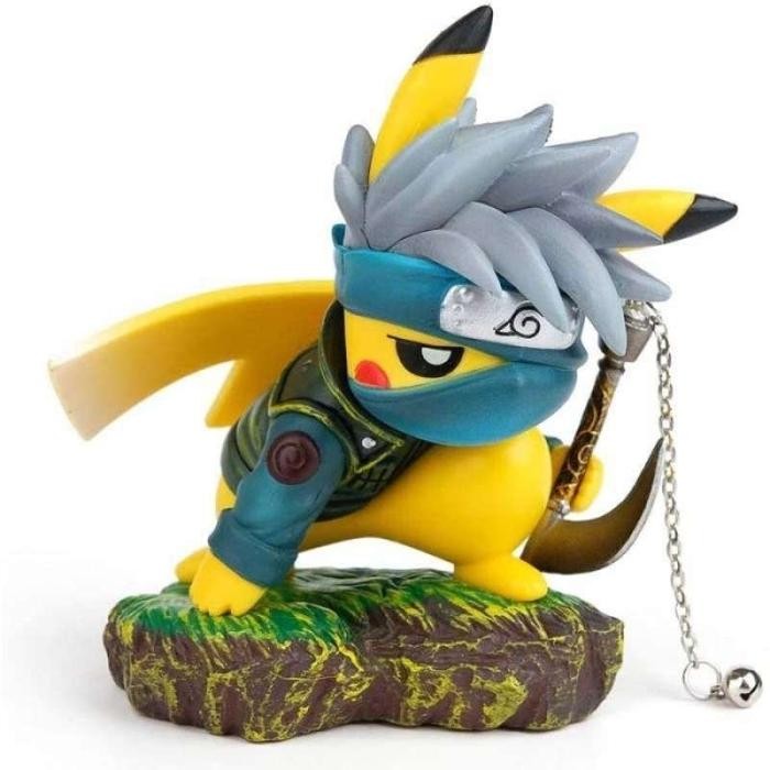 ASLI Action figure pikachu cosplay kakashi anime pvc mainan anak