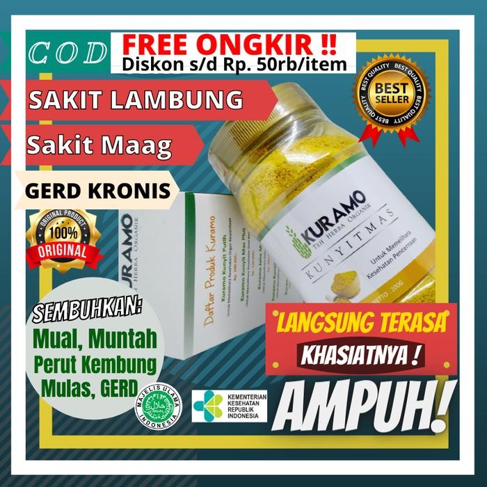 

Terlaris Kuramo Kunyit Mas Obat Herbal Asam Lambung Magh Maag Gerd Kronis #2