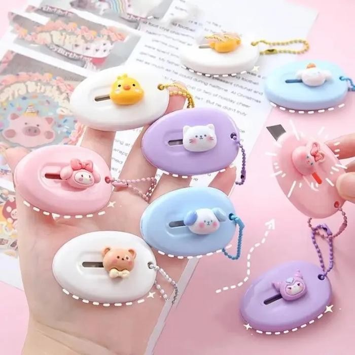 

RG CUTTER MINI Karakter Kuromi Cinnamoroll Melody Pemotong Kertas Plastik Unboxing Paket