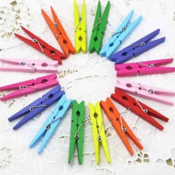 Jepitan kayu mini Jepit kayu warna kecil Jepitan Atk stationery
