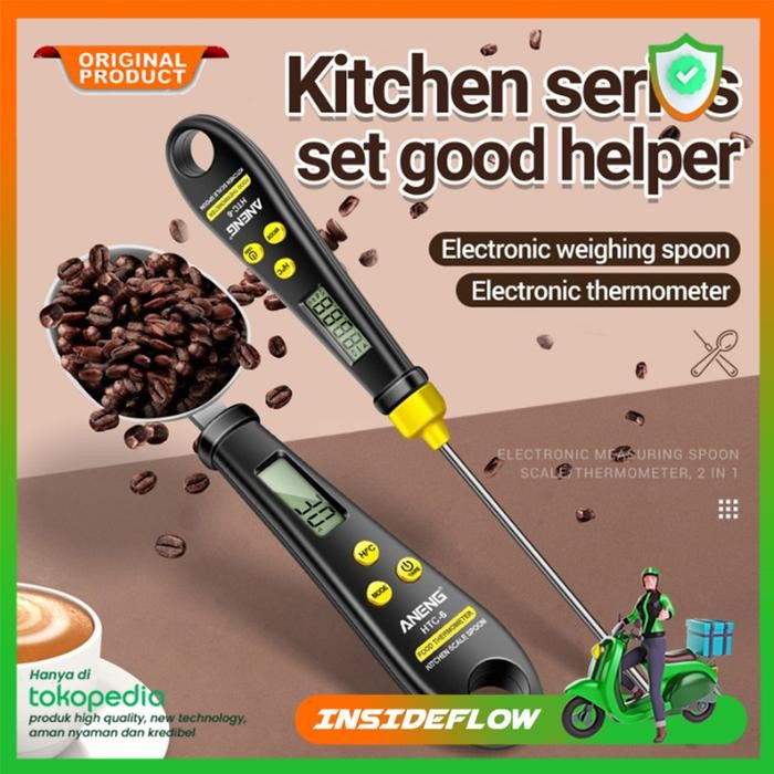 

Termometer Suhu Dan Sendok Takar Masak Dapur / Thermometer Kopi Susu BBQ Makanan Minuman Digital