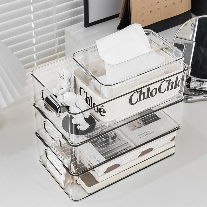 

Kotak penyimpanan akrilik transparan multifungsi kotak penyimpanan kosmetik penyimpanan makanan dan