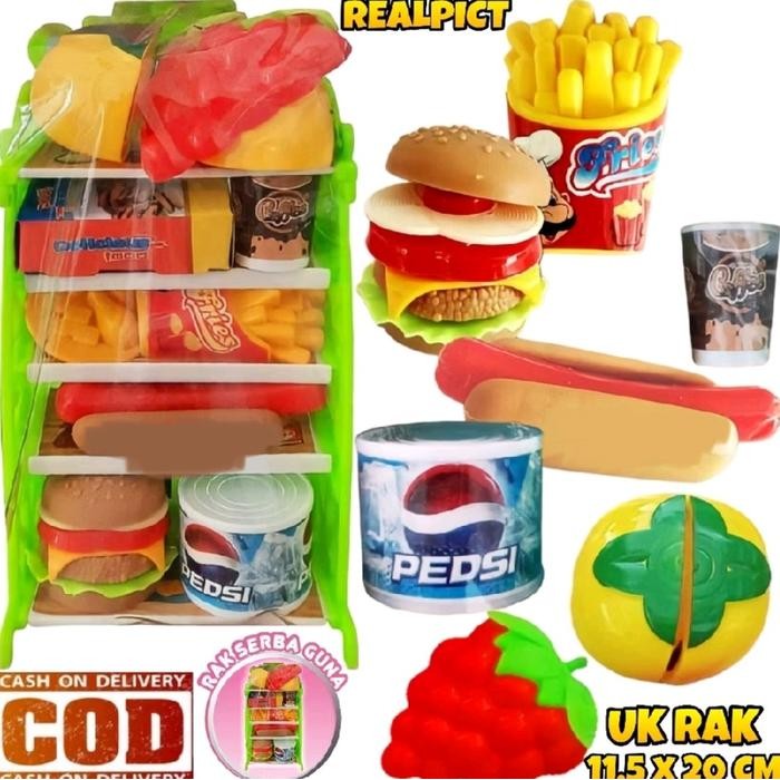 

(BISA COD) PROMO Mainan Anak Rak Klasik / Mainan Anak Rak Makanan Dan Minuman Fast Food
