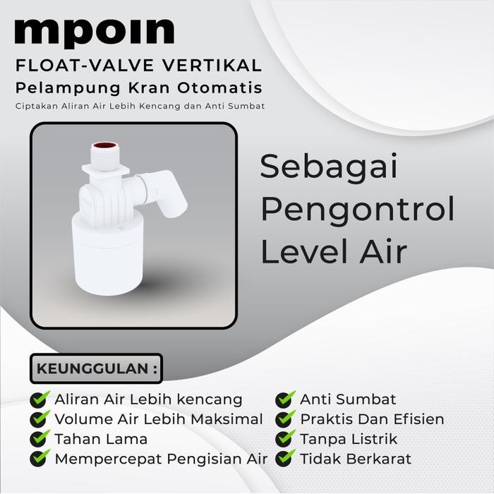 Pelampung Otomatis Kran Toren Air Mpoin Float Valve Vertikal