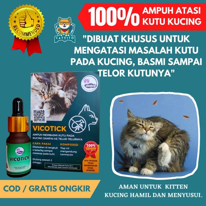 Obat Kutu Kucing VICOTICK Ampuh Basmi Kutu Aman Untuk Kitten