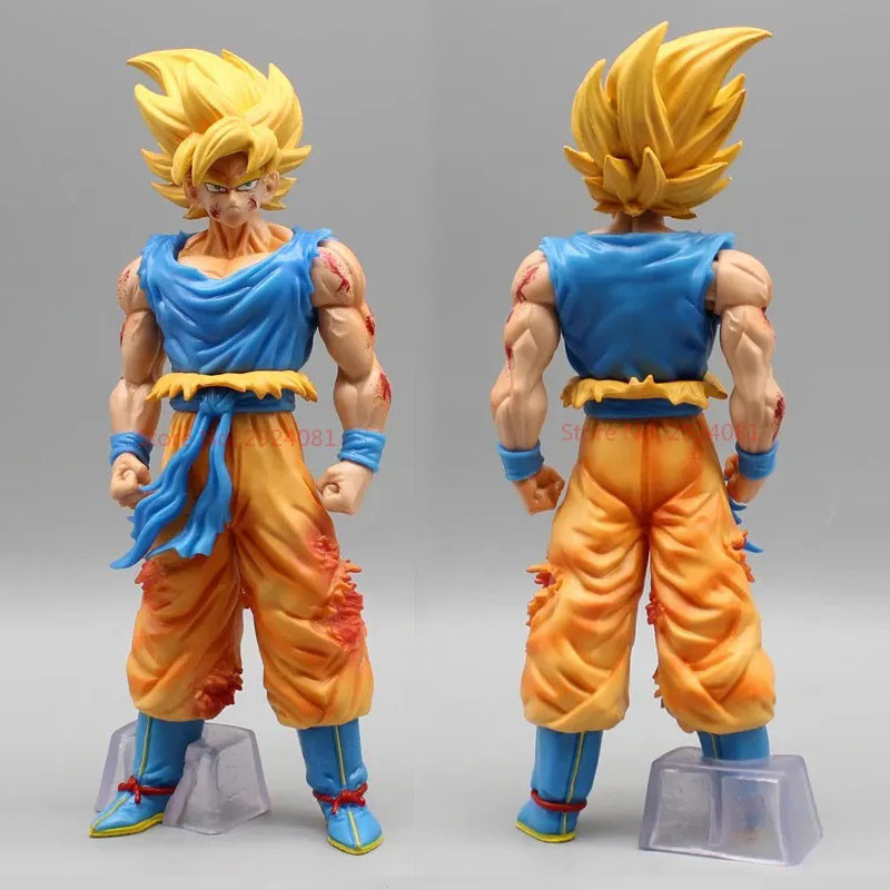 Anime Dragon Ball Figure 24Cm Kd Super Saiyan Action Figurine Battle Damage Goku Statue Model