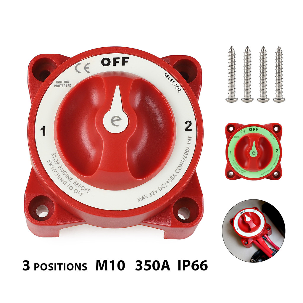 e-Series Selector 3 Position Battery Switch with AFD 350A 32V Isolator Disconnect Rotary Boat Switch