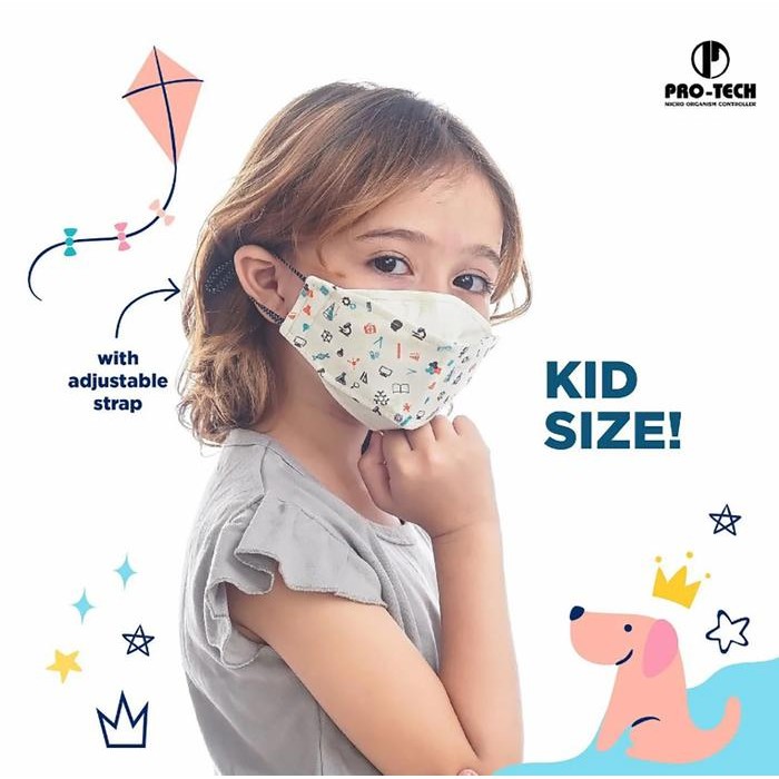 MASKER KAIN ANAK PROTECH V2 3 PLY MASK MOTIF 2