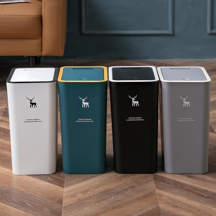 Mrj Tempat Sampah Ruangan Tempat Sampah Plastik Ukuran Besar Tutup Otomatis