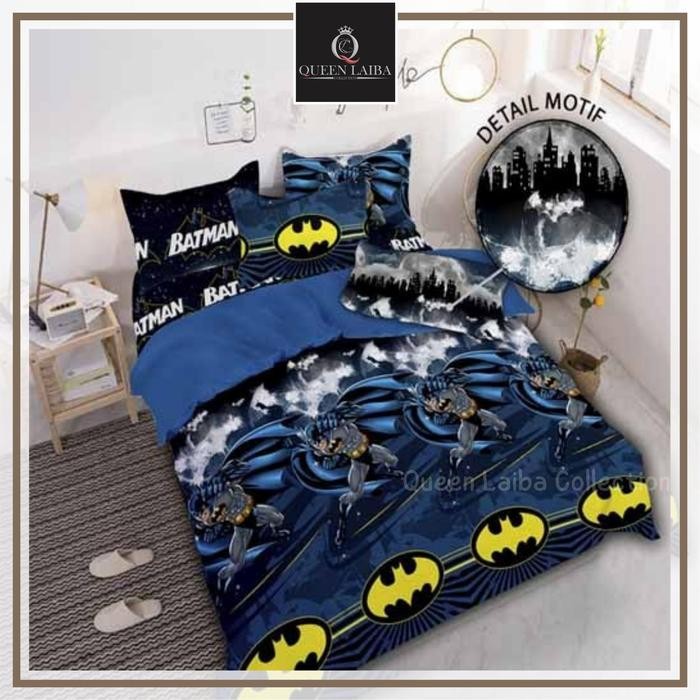 Bed Cover & Sprei Set Motif Karakter Batman Selimut Bedcover 180x200