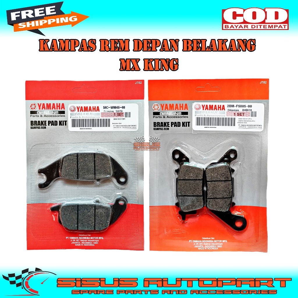 KAMPAS REM MX KING 150 / PAKET KAMPAS REM DEPAN BELAKANG MX KING / DISPAD MX KING / KAMPAS REM