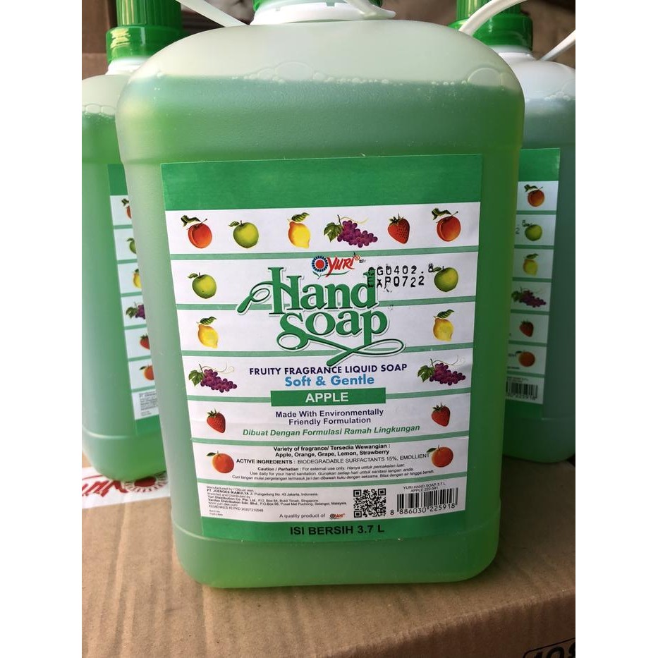 NEW ` YURI HANDSOAP APPLE 3.7 LITER