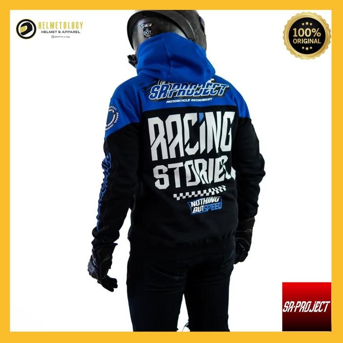 Sr Project Racing Stories Blue Hoodie Casual Jaket Motor Original